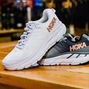 Hoka Clifton 6 color is white with rose gold